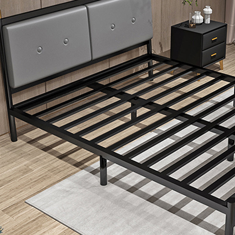 Metal and Upholstered Panel Bed Glam 39.4" Tall Standard Bed