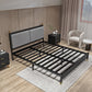 Metal and Upholstered Panel Bed Glam 39.4" Tall Standard Bed