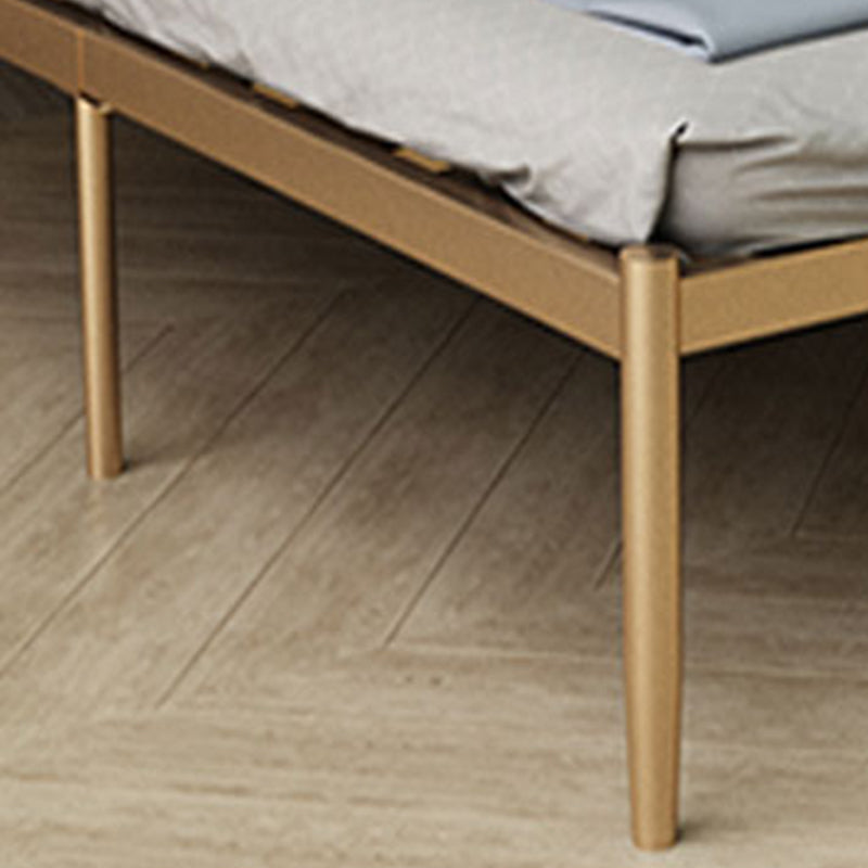 Metal and Upholstered Standard Bed Glam 45" Tall Open-Frame Bed