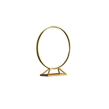 Mesa de tocador de madera/hierro en tocador blanco Glam 31.5 "H con espejo y taburetes