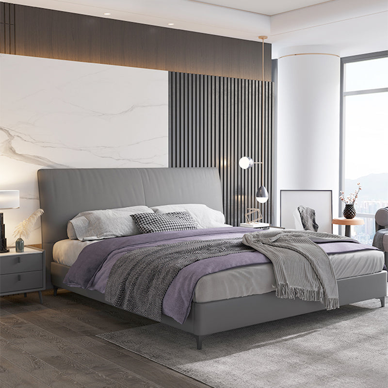 Lit en bois et lit standard rembourré au panneau contemporain avec tête de lit rembourrée