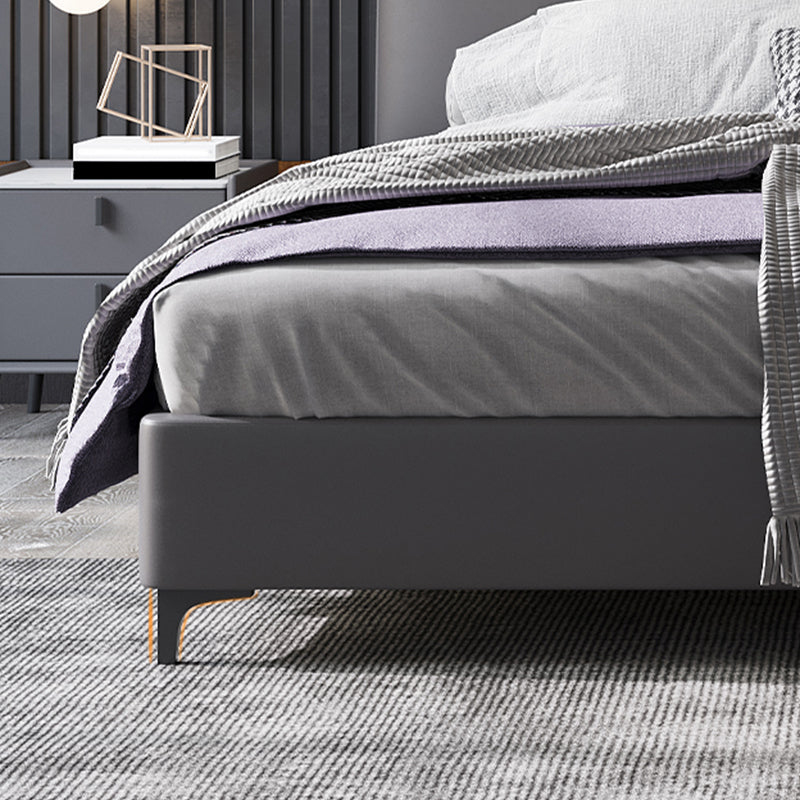 Lit en bois et lit standard rembourré au panneau contemporain avec tête de lit rembourrée