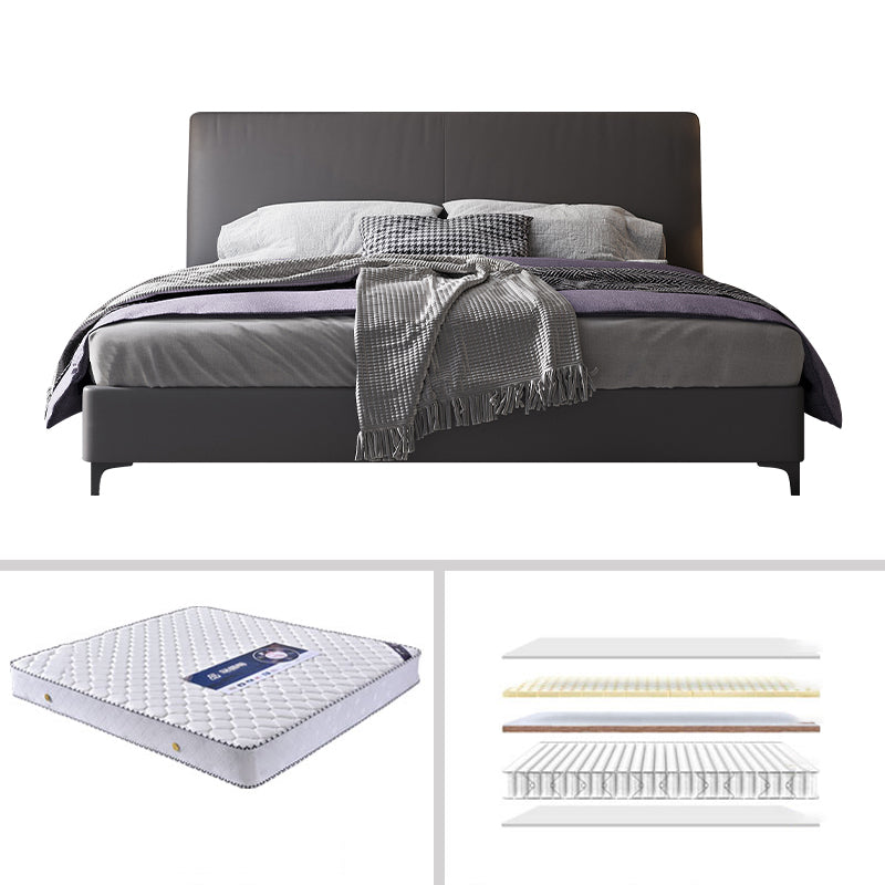 Lit en bois et lit standard rembourré au panneau contemporain avec tête de lit rembourrée