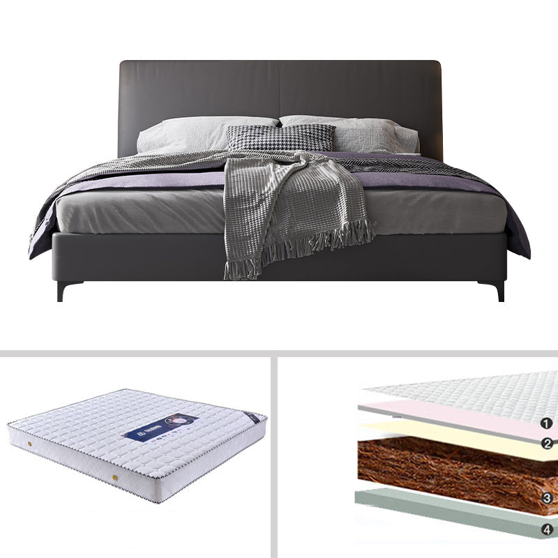 Lit en bois et lit standard rembourré au panneau contemporain avec tête de lit rembourrée