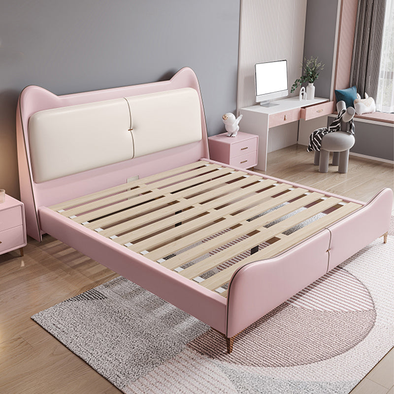 49.6 "高さの木と布張りのウィングバックベッド現代的な標準ベッド