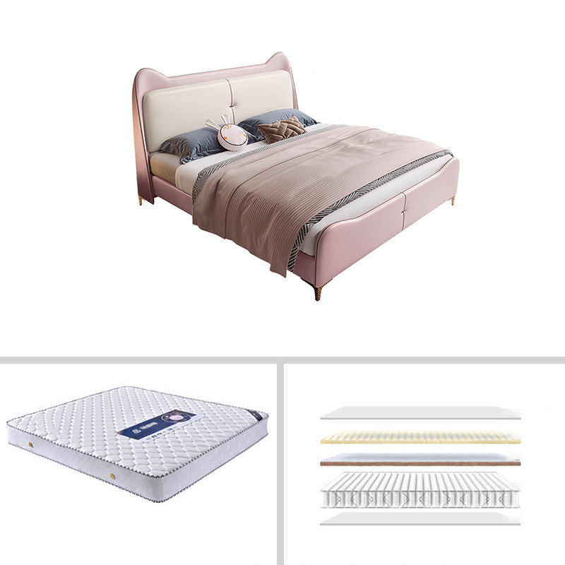 49.6 "高さの木と布張りのウィングバックベッド現代的な標準ベッド