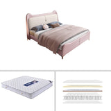 49.6 "高さの木と布張りのウィングバックベッド現代的な標準ベッド