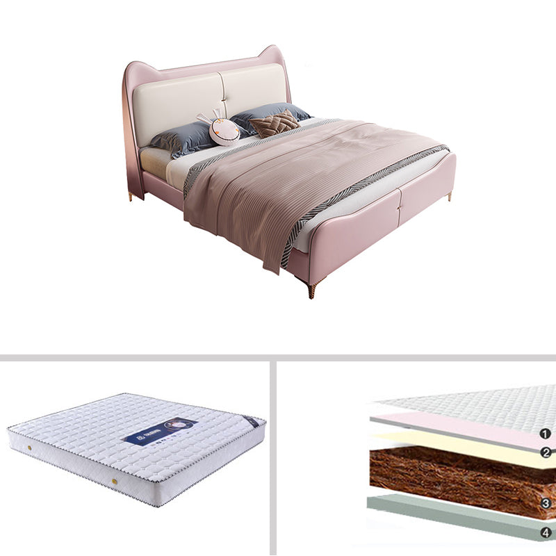 49.6 "高さの木と布張りのウィングバックベッド現代的な標準ベッド