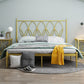 47" Tall Open-Frame Bed Glam Metallic Standard Bed with Headboard
