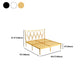 47" Tall Open-Frame Bed Glam Metallic Standard Bed with Headboard