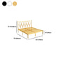 47" Tall Open-Frame Bed Glam Metallic Standard Bed with Headboard