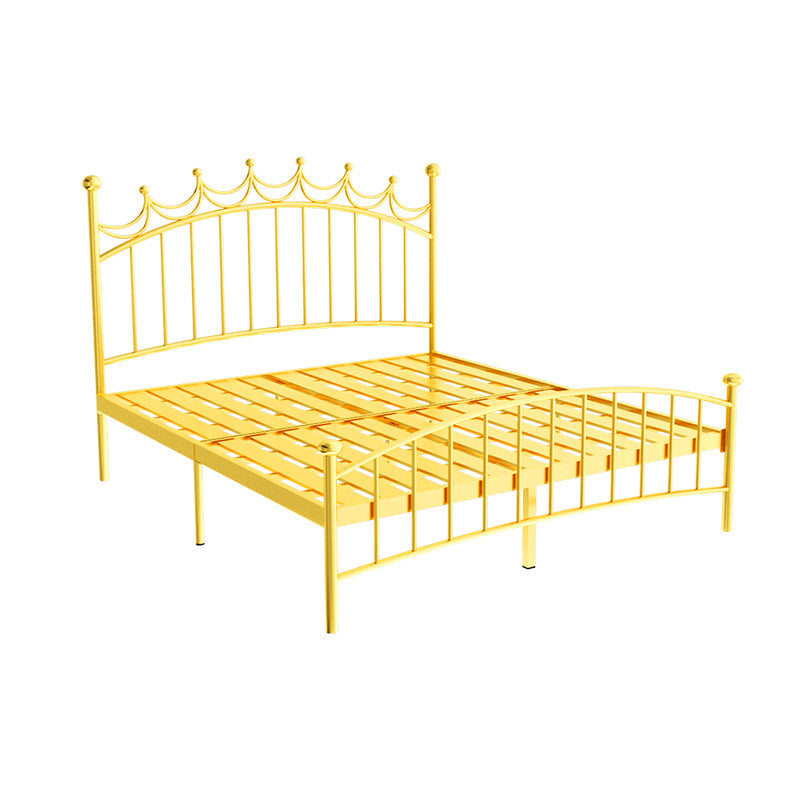 Metallic Standard Bed Glam Open-Frame Bed with Arched Headboard Clearhalo 'Bedroom Furniture' 'Beds' 'furn' 'furn_beds' 'Furniture' 5861211