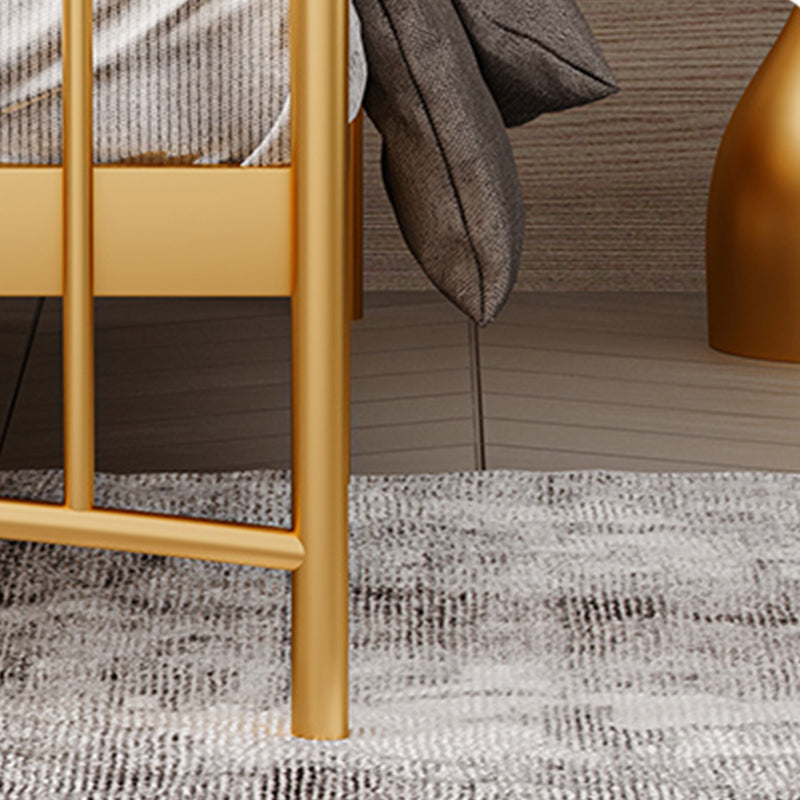 Metallic Standard Bed Glam Open-Frame Bed with Arched Headboard Clearhalo 'Bedroom Furniture' 'Beds' 'furn' 'furn_beds' 'Furniture' 5861212