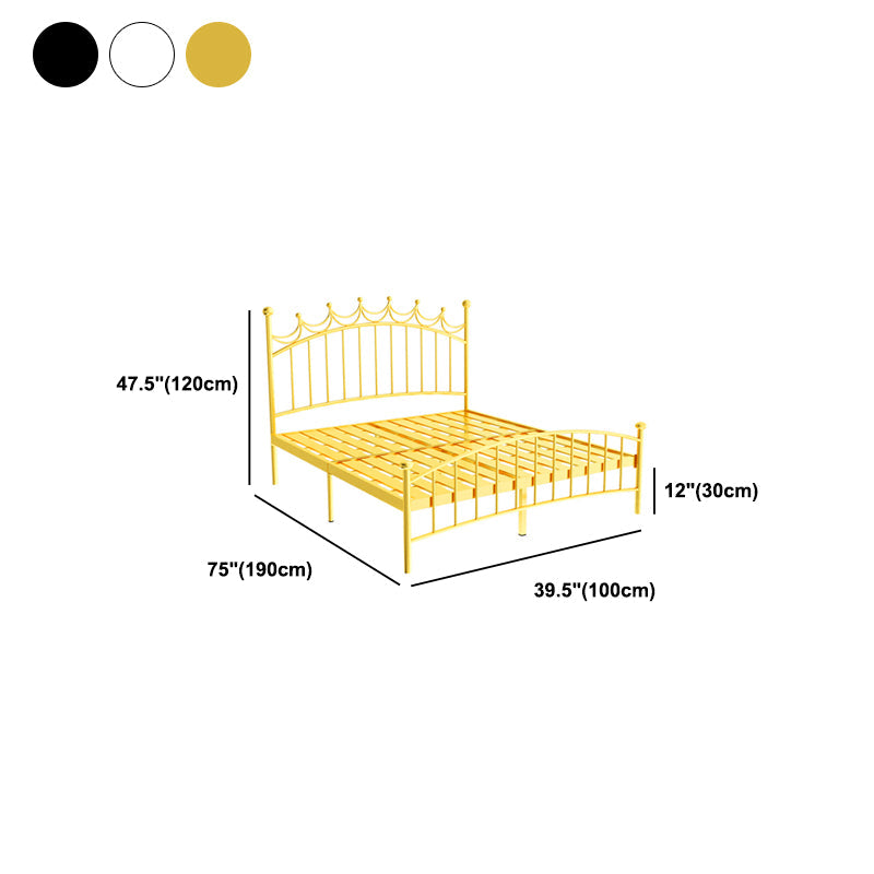 Metallic Standard Bed Glam Open-Frame Bed with Arched Headboard Clearhalo 'Bedroom Furniture' 'Beds' 'furn' 'furn_beds' 'Furniture' 5861215