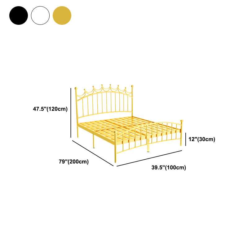 Metallic Standard Bed Glam Open-Frame Bed with Arched Headboard Clearhalo 'Bedroom Furniture' 'Beds' 'furn' 'furn_beds' 'Furniture' 5861216