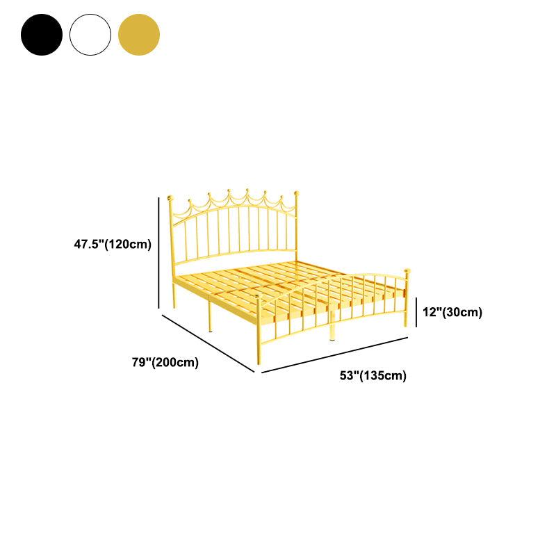 Metallic Standard Bed Glam Open-Frame Bed with Arched Headboard Clearhalo 'Bedroom Furniture' 'Beds' 'furn' 'furn_beds' 'Furniture' 5861218