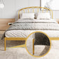Glamour open frame bed met gebogen hoofdeinde, 48 "hoog metalen bed