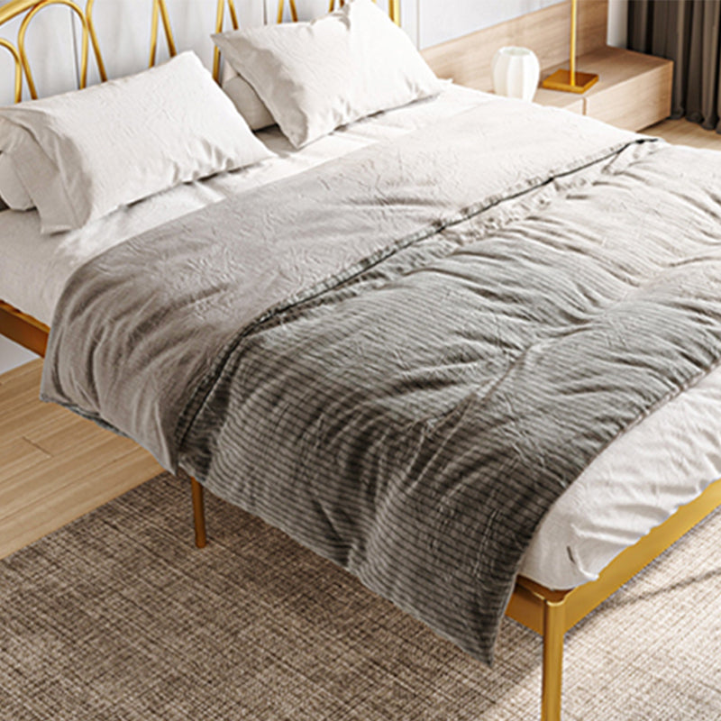 Glam Open-Frame Bed with Arched Headboard, 48" Tall Metal Bed Clearhalo 'Bedroom Furniture' 'Beds' 'furn' 'furn_beds' 'Furniture' 5861228