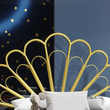 47 "hohe Open-Frame-Bett Glam Metal Standard Bett mit Camelback-Kopfteil