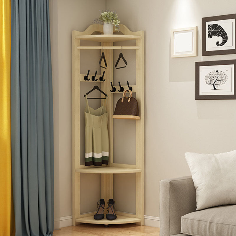 Modern Pine Wood Coat Hanger Hooks Storage Shelves Coat Rack in Living Room Wood Clearhalo 'Entry & Mudroom Furniture' 'furn' 'furn_hall_tree_coat_racks' 'Furniture' 'Hall Trees & Coat Racks' 'hall_tree_coat_racks' 5861700