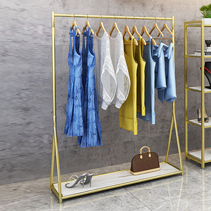 Modern Metal Hall Stand Storage Shelf Hall Tree Coat Hanger in Gold