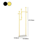 Modern Metal Entryway Kit with 4 Hooks and Basket in Drawing Room Clearhalo 'Entry & Mudroom Furniture' 'furn' 'furn_hall_tree_coat_racks' 'Furniture' 'Hall Trees & Coat Racks' 'hall_tree_coat_racks' 5861776