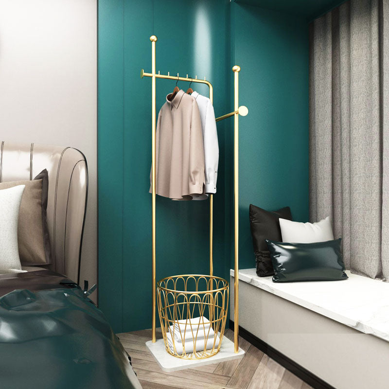 Modern Entryway Kit with Hooks Basket Modern Metal Coat Rack