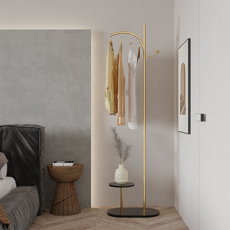 Modern Metal Hall Standing Storage Stfelf Entryway Kit Hooks Hall Tree