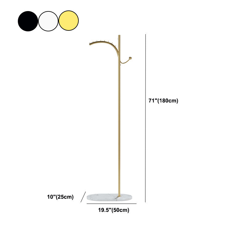 Modern Metal Hall Standing Storage Stfelf Entryway Kit Hooks Hall Tree