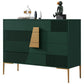 Luxury Style Multi Drawer Buffet Table Wood Top Dining Sideboard for Living Room 47.2"L x 15.7"W x 39.4"H Green Clearhalo 'buffet_sideboard' 'Buffets & Sideboards' 'furn' 'furn_buffet_sideboard' 'Furniture' 'Kitchen & Dining Furniture' 5862202