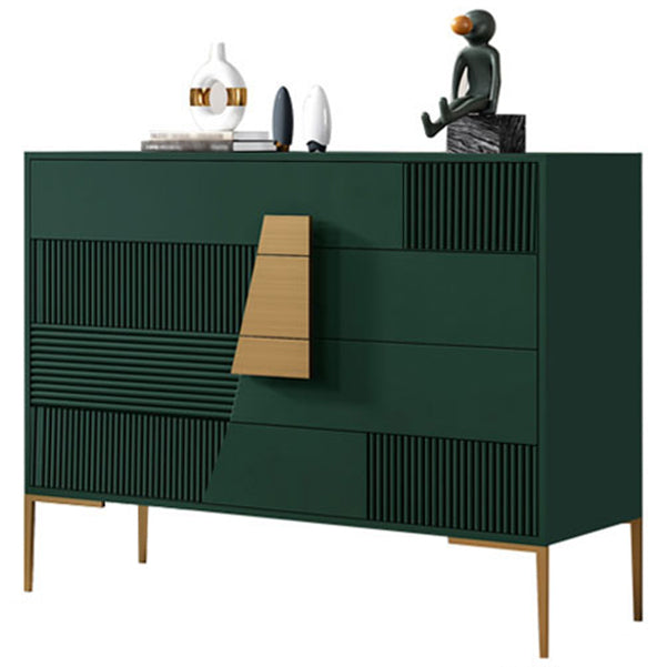 Luxury Style Multi Drawer Buffet Table Wood Top Dining Sideboard for Living Room 47.2"L x 15.7"W x 39.4"H Green Clearhalo 'buffet_sideboard' 'Buffets & Sideboards' 'furn' 'furn_buffet_sideboard' 'Furniture' 'Kitchen & Dining Furniture' 5862202