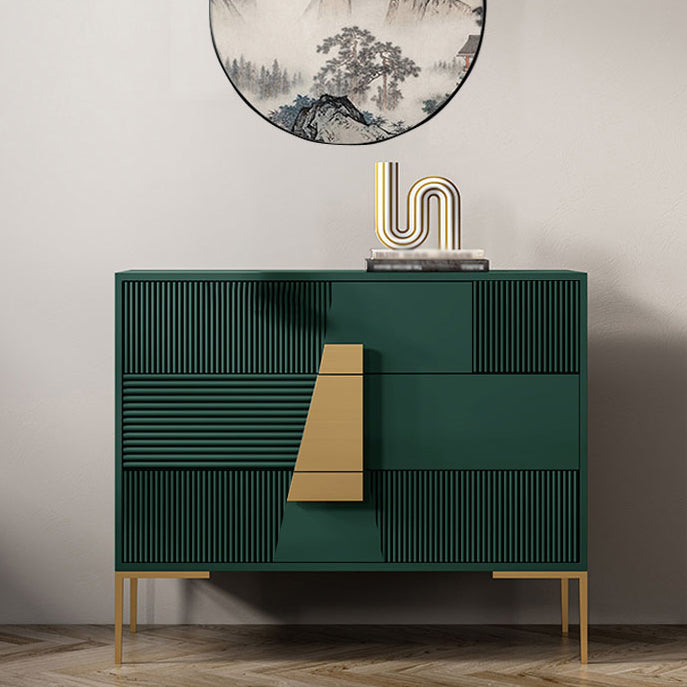 Luxury Style Multi Drawer Buffet Table Wood Top Dining Sideboard for Living Room 35"L x 16"W x 33"H Green Clearhalo 'buffet_sideboard' 'Buffets & Sideboards' 'furn' 'furn_buffet_sideboard' 'Furniture' 'Kitchen & Dining Furniture' 5862206