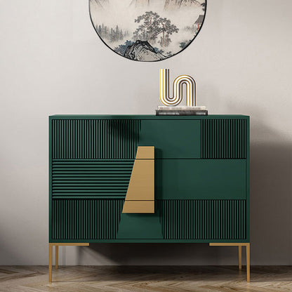 Luxury Style Multi Drawer Buffet Table Wood Top Dining Sideboard for Living Room 35"L x 16"W x 33"H Green Clearhalo 'buffet_sideboard' 'Buffets & Sideboards' 'furn' 'furn_buffet_sideboard' 'Furniture' 'Kitchen & Dining Furniture' 5862206