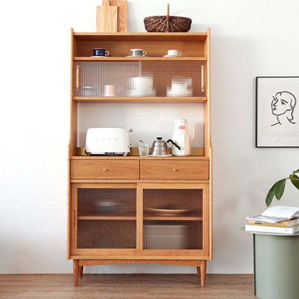 Glam -stijl kast dennen 2 lade 4 deuren keuken dressing voor eetkamer