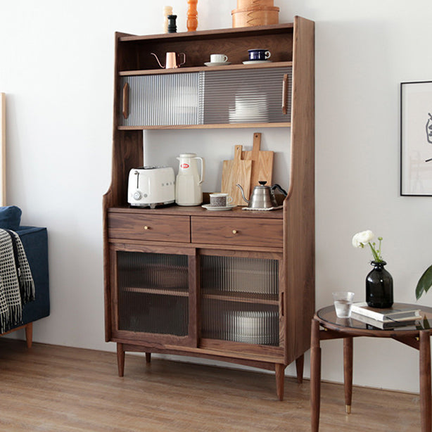 Glam -stijl kast dennen 2 lade 4 deuren keuken dressing voor eetkamer