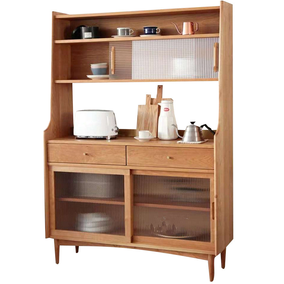 Glam -stijl kast dennen 2 lade 4 deuren keuken dressing voor eetkamer