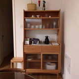 Glam -stijl kast dennen 2 lade 4 deuren keuken dressing voor eetkamer