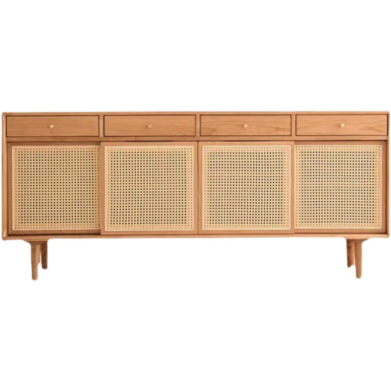 Rattan Doors Cupboard Glam Style Wood Kitchen Sideboard for Dining Room Clearhalo 'buffet_sideboard' 'Buffets & Sideboards' 'furn' 'furn_buffet_sideboard' 'Furniture' 'Kitchen & Dining Furniture' 5862256