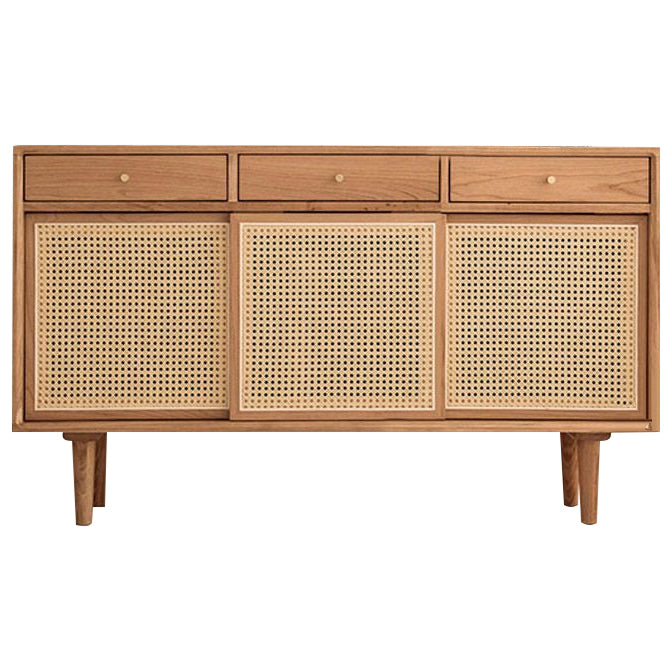 Rattan Doors Cupboard Glam Style Wood Kitchen Sideboard for Dining Room Clearhalo 'buffet_sideboard' 'Buffets & Sideboards' 'furn' 'furn_buffet_sideboard' 'Furniture' 'Kitchen & Dining Furniture' 5862257