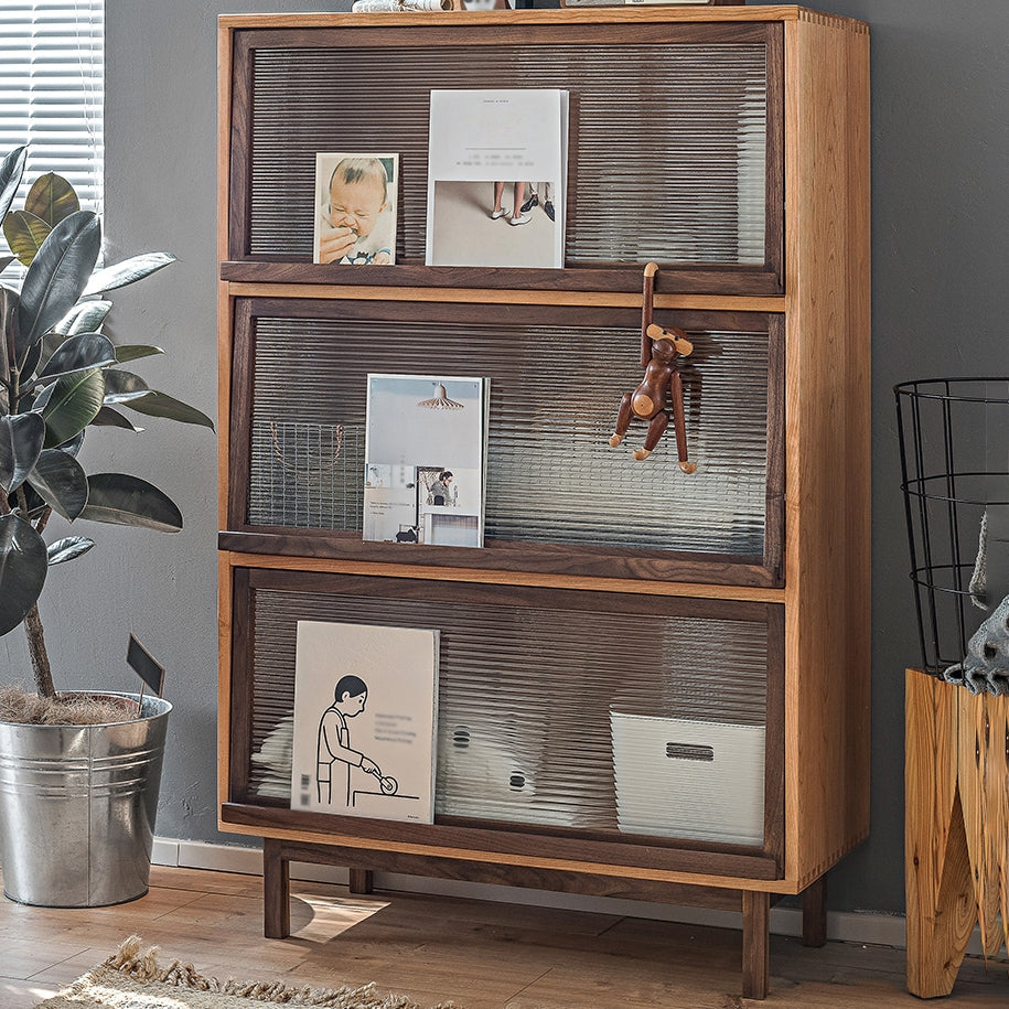 Glass Door Pine Wood Sideboard Modern Server Cabinet with Storage for Kitchen Clearhalo 'buffet_sideboard' 'Buffets & Sideboards' 'furn' 'furn_buffet_sideboard' 'Furniture' 'Kitchen & Dining Furniture' 5862265