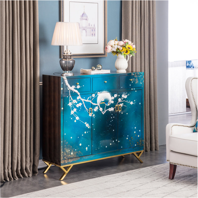 Glam Birch Birch Sideboard Credenza per scaffalature regolabili con cassetto per soggiorno