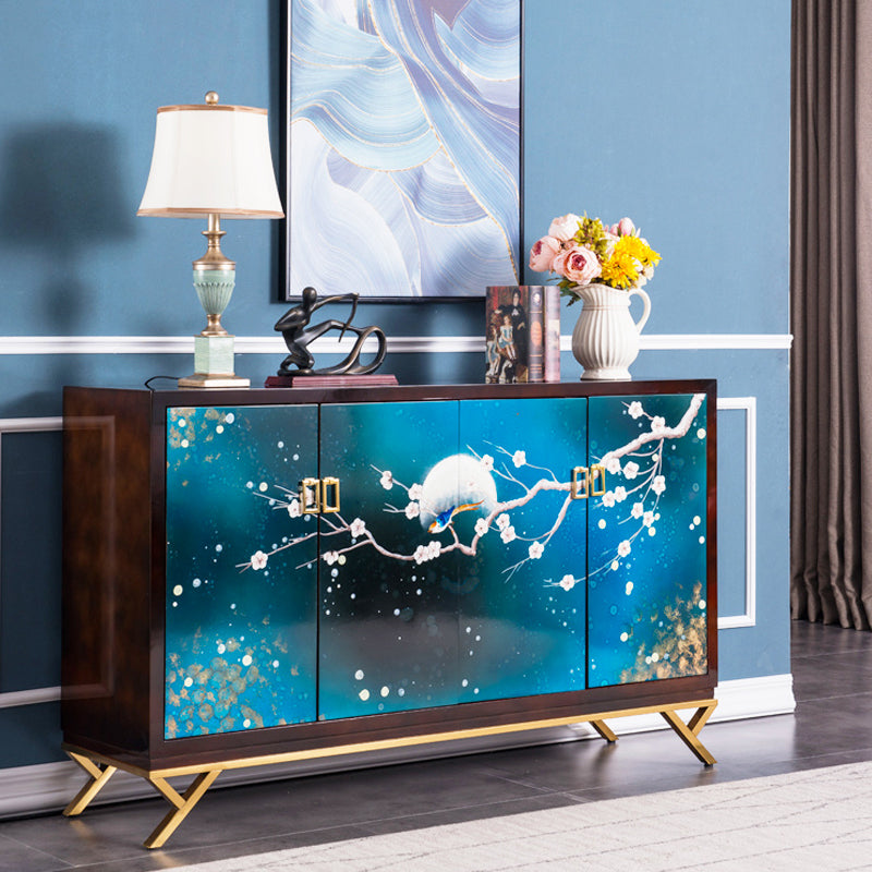 Glam Birch Birch Sideboard Credenza per scaffalature regolabili con cassetto per soggiorno