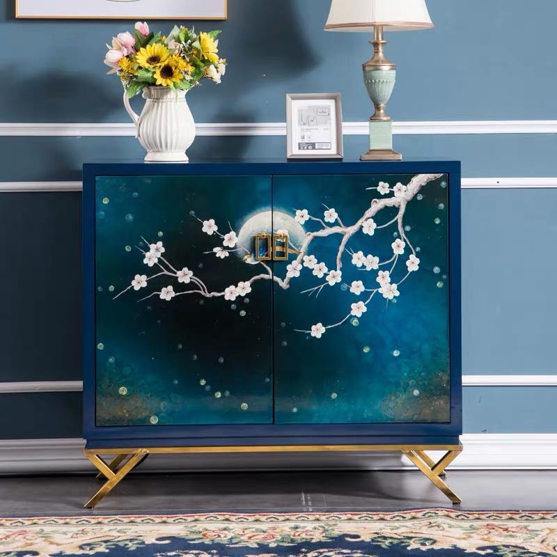 Glam Birch Birch Sideboard Credenza per scaffalature regolabili con cassetto per soggiorno