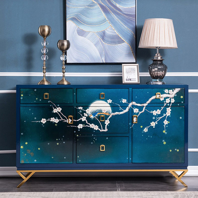 Glam Birch Birch Sideboard Credenza per scaffalature regolabili con cassetto per soggiorno