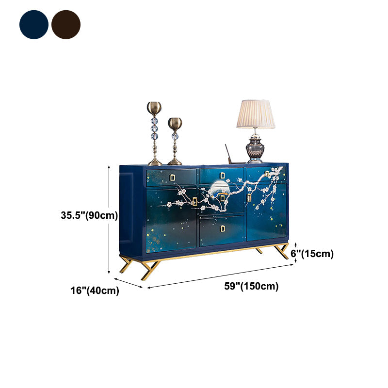 Glam Birch Birch Sideboard Credenza per scaffalature regolabili con cassetto per soggiorno