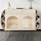 Sideboard in legno ingegnerizzato a 2 cassetto credenza in pietra bianca glam con lampada per soggiorno