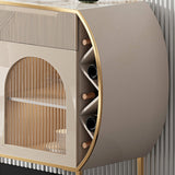 Sideboard in legno ingegnerizzato a 2 cassetto credenza in pietra bianca glam con lampada per soggiorno