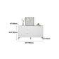 3-Drawer White Wood Sideboard Glam Adjustable Shelving Credenza with Stone for Living Room