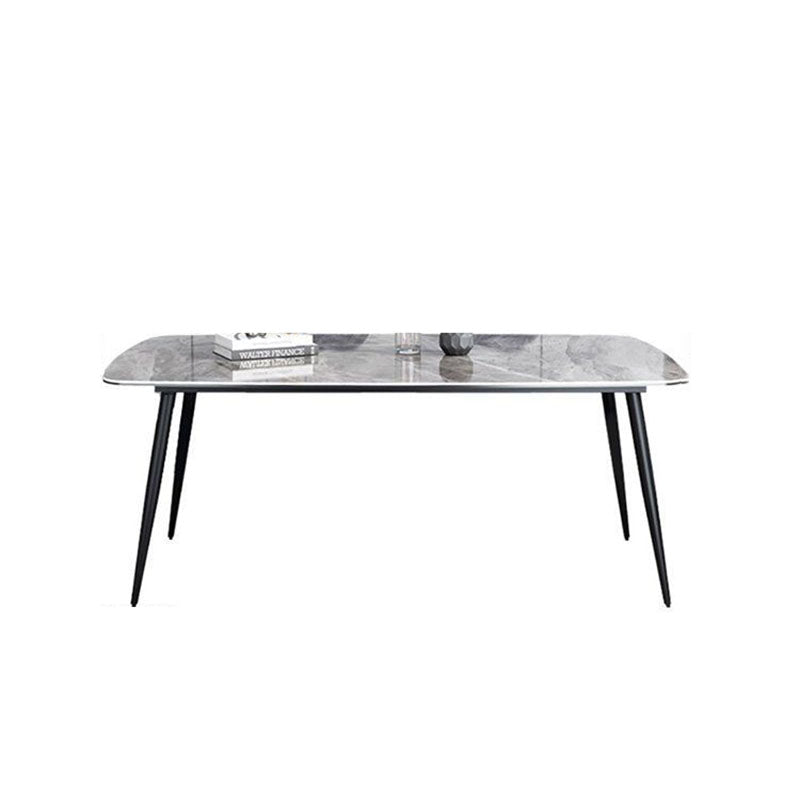 Stone Rectangle Industrial Table Standard Height Dining Room Table with 4 Legs Without Chairs Clearhalo 'Dining Tables & Seating' 'Dining Tables' 'dining_table' 'furn' 'furn_dining_table' 'Furniture' 'Kitchen & Dining Furniture' 5862480