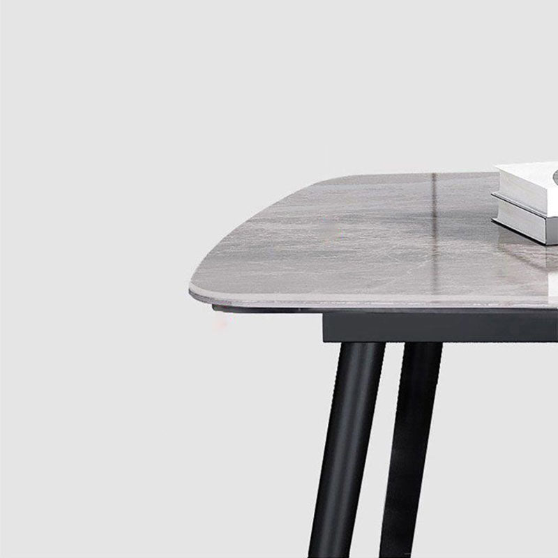 Stone Rectangle Industrial Table Standard Height Dining Room Table with 4 Legs Clearhalo 'Dining Tables & Seating' 'Dining Tables' 'dining_table' 'furn' 'furn_dining_table' 'Furniture' 'Kitchen & Dining Furniture' 5862481